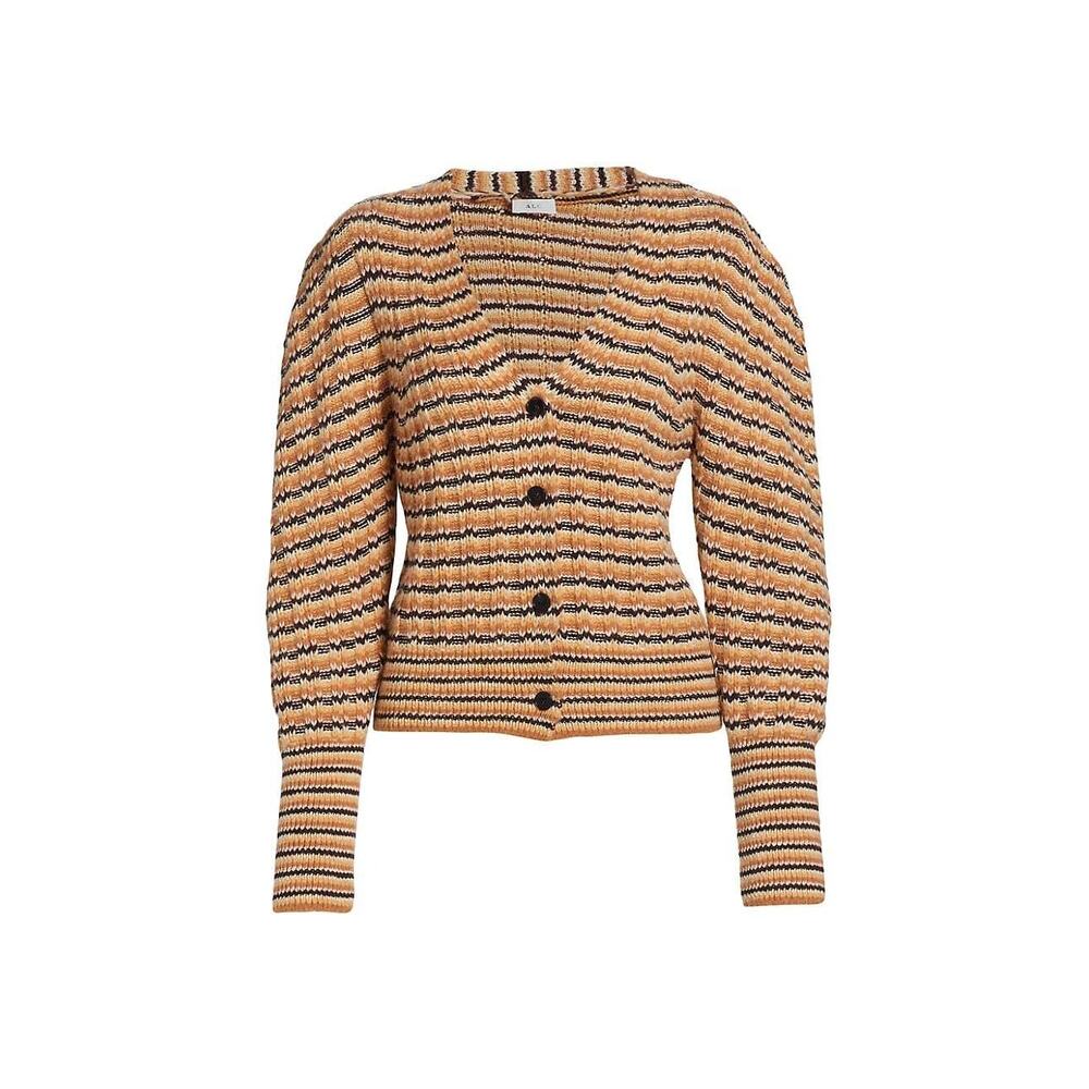 A.L.C Rebekah Wool Blend Striped Cardigan Sweater